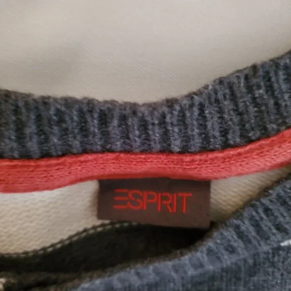 Esprit Kids Toddler Rusty Red Block Striped Crew Neck Pullover Knit Sweater 4T - Picture 9 of 12